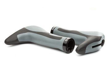 Гріпси ONRIDE HornGrip50, ергономічні з ріжками, два замки, 140 мм, чорний/сірий