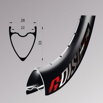 Обід Remerx G-DISC RX 5022, 28'', 622x22, 24 отв., FV, чорний анодований, E-Bike, безкамерний