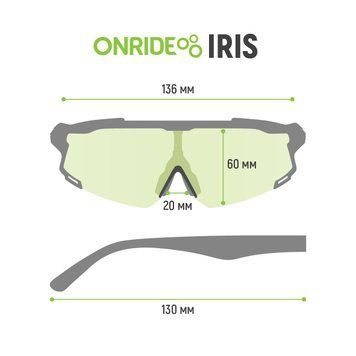 Окуляри ONRIDE CL Iris, чорні з лінзами димчасті (17%)