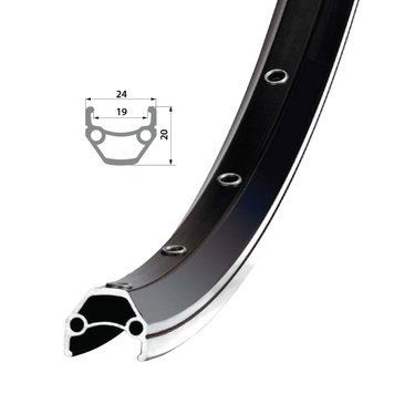 Обід Remerx DRAGON LINE RX 719, 26'', 559x19, 32 отв, AV, пістонований, чорний анодований, V-Br, CNC