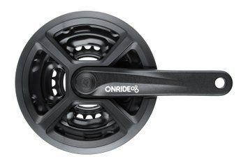Комплект шатунів ONRIDE Trio 820P, під квадрат, 175 мм, 42-34-24Т, на 6/7/8 шв., чорний