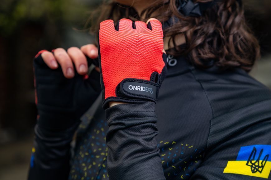 Рукавички ONRIDE TID 20 UA смужки, кораловийрозмір S