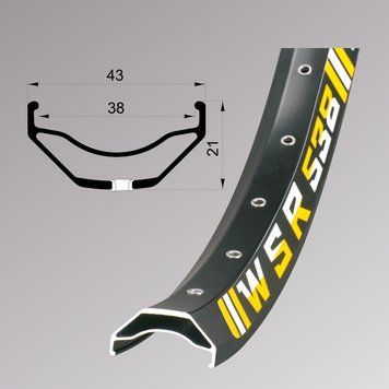 Обід Remerx WSR RX 2038, 26'', 559x38, 36 отв., AV, пістонований, чорний анодований, E-Bike